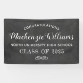 Herzlichen Glückwunsch Black Chalkboard Graduation Banner (Horizontal)