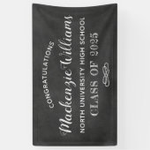 Herzlichen Glückwunsch Black Chalkboard Graduation Banner (Vertikal)