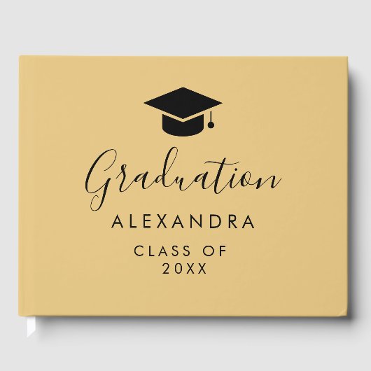 Herzlichen Glückwunsch Black Gold Abschluss Gästebuch (Vorderseite)