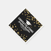 Herzlichen Glückwunsch Black Gold Confetti Grad Pa Serviette (Ecke)