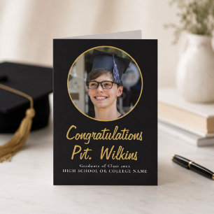 Herzlichen Glückwunsch Black Graduate Foto Abschlu Karte