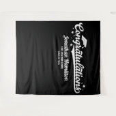 Herzlichen Glückwunsch Black Graduation Party Hint Wandteppich (Vorderseite (Horizontal))