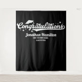 Herzlichen Glückwunsch Black Graduation Party Hint Wandteppich (Vorderseite)