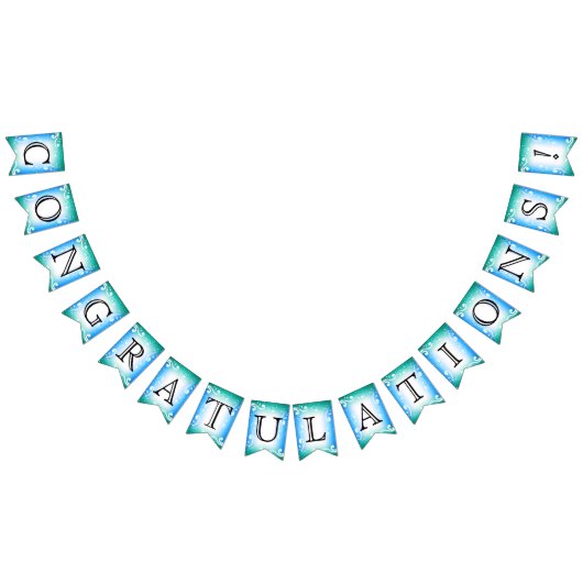 Herzlichen Glückwunsch - Blau und Aquamarin Wimpelkette (Alle)