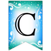 Herzlichen Glückwunsch - Blau und Aquamarin Wimpelkette (Erste Fahne)