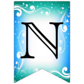 Herzlichen Glückwunsch - Blau und Aquamarin Wimpelkette (Dritte Fahne)