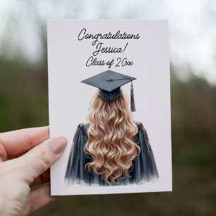 Herzlichen Glückwunsch Blonde Female Graduate in S Dankeskarte