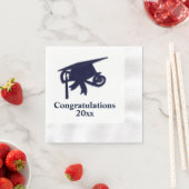 Herzlichen Glückwunsch Blue Cap Abschluss Serviette (Beispiel)