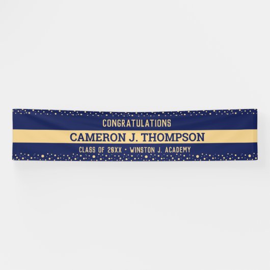 Herzlichen Glückwunsch Blue Gold Class of 2024 Abs Banner (Horizontal)