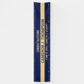 Herzlichen Glückwunsch Blue Gold Class of 2024 Abs Banner (Vertikal)