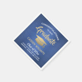 Herzlichen Glückwunsch Blue Gold White Modern Absc Serviette (Ecke)