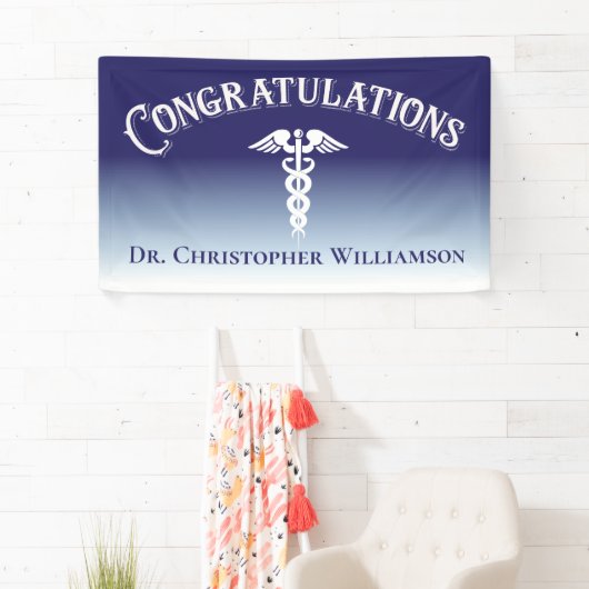Herzlichen Glückwunsch Blue Medical Doktor Graduat Banner (Insitu)