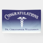Herzlichen Glückwunsch Blue Medical Doktor Graduat Banner (Horizontal)