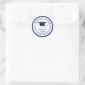 Herzlichen Glückwunsch Blue Mortar Klasse jedes Ja Runder Aufkleber (Tasche)