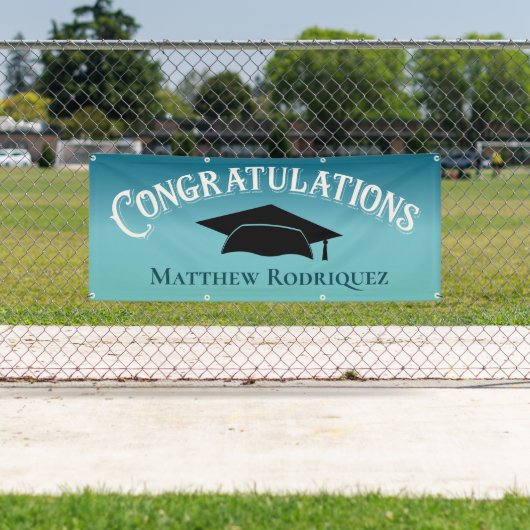 Herzlichen Glückwunsch Blue School Abschluss Banne Banner (Insitu)