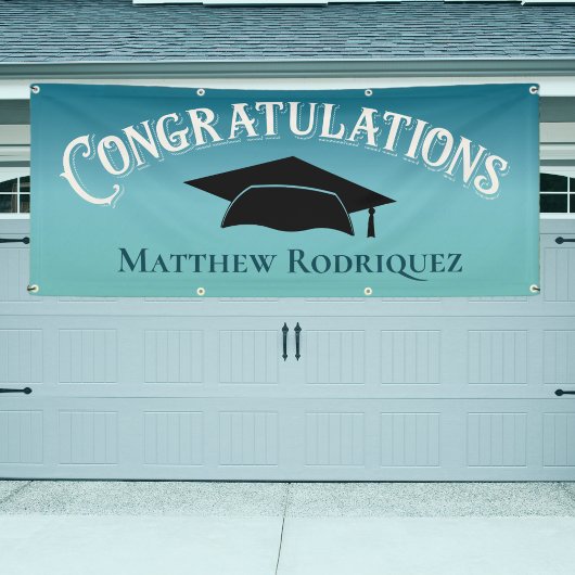 Herzlichen Glückwunsch Blue School Abschluss Banne Banner