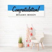 Herzlichen Glückwunsch Blue Typografy Name Partys Banner (Insitu)