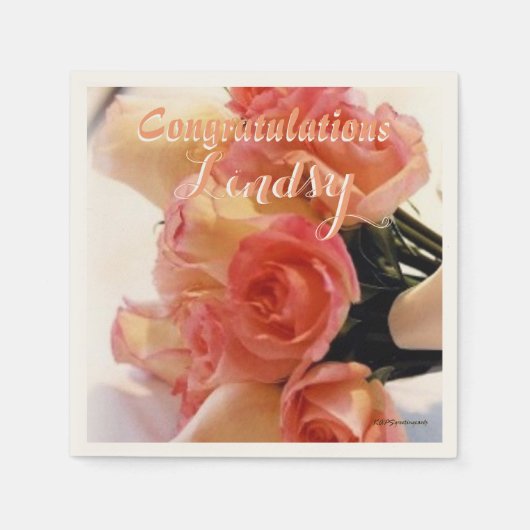 Herzlichen Glückwunsch Bouquet Serviette (Vorderseite)