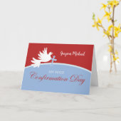 Herzlichen Glückwunsch Boy Dove auf Red Karte (Gelbe Blume)