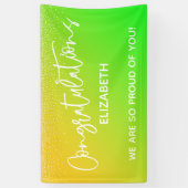 Herzlichen Glückwunsch Bright Yellow & Green Ombre Banner (Vertikal)