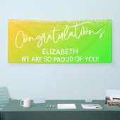 Herzlichen Glückwunsch Bright Yellow & Green Ombre Banner (Messe)