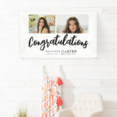 Herzlichen Glückwunsch Brush Script 2 Foto Abitur Banner (Insitu)