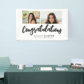 Herzlichen Glückwunsch Brush Script 2 Foto Abitur Banner (Messeveranstaltung)