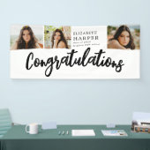 Herzlichen Glückwunsch Brush Script 3 Foto Abitur Banner (Messe)