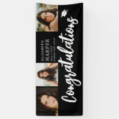Herzlichen Glückwunsch Brush Script 3 Foto-Abschlu Banner (Vertikal)