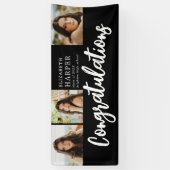 Herzlichen Glückwunsch Brush Script 3 Foto Abschlu Banner (Vertikal)