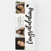 Herzlichen Glückwunsch Brush Script 3 Foto Abschlu Banner (Vertikal)