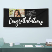 Herzlichen Glückwunsch Brush Script  Foto Abschlus Banner (Messe)