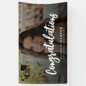 Herzlichen Glückwunsch Brush Script Foto Abschluss Banner (Vertikal)