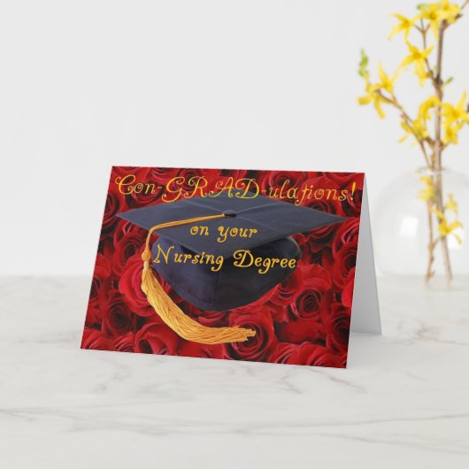 Herzlichen Glückwunsch/BScN- Pflegegrad Karte (Gelbe Blume)