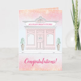 Herzlichen Glückwunsch Business Grand Opening Pink Karte