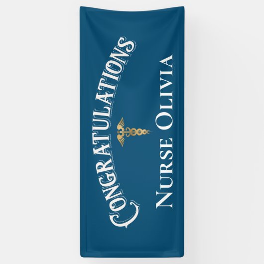 Herzlichen Glückwunsch Caduceus Medical Nurse Banner (Vertikal)