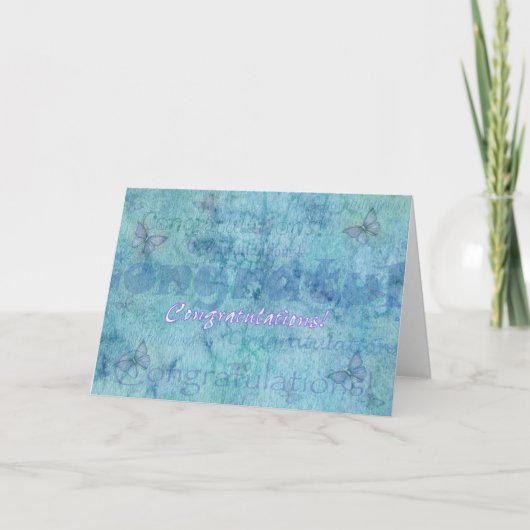 Herzlichen Glückwunsch Card Schmetterlinge Karte (Vorderseite)