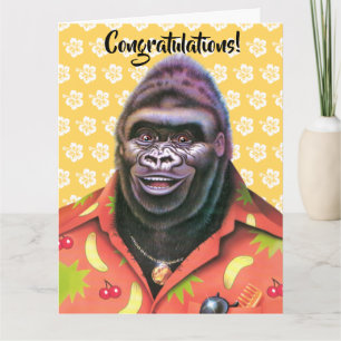Herzlichen Glückwunsch Card Vain Gorilla Design. Karte