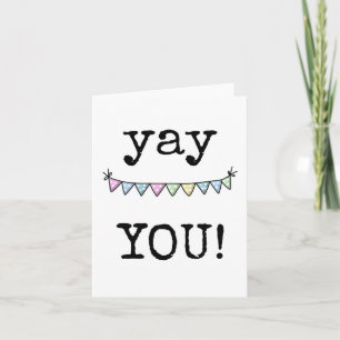 Herzlichen Glückwunsch Card, Yay You, Jagdfahnen Karte