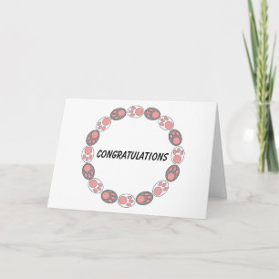 Herzlichen Glückwunsch Cat Paws Funny Personalisie Karte