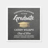 Herzlichen Glückwunsch Chalkboard Black & Gold Abs Serviette (Vorderseite)