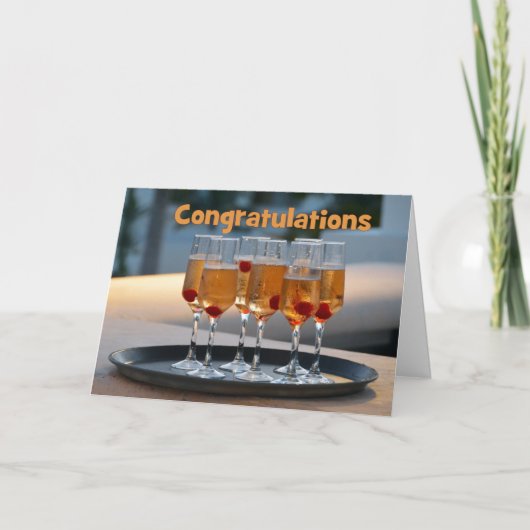 Herzlichen Glückwunsch Champagne an Newcastle Weds Karte (Vorderseite)