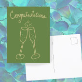 Herzlichen Glückwunsch Champagne Cheers Sketch Doo Postkarte
