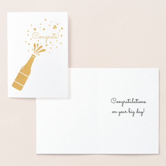 Herzlichen Glückwunsch Champagne Flasche Pop Gold  Folienkarte (Anzeige)