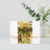 Herzlichen Glückwunsch Champagne Glass Postcard Postkarte (Stehend Vorderseite)
