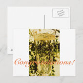 Herzlichen Glückwunsch Champagne Glass Postcard Postkarte (Vorne/Hinten)
