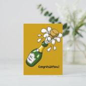 Herzlichen Glückwunsch Champagne Postcard Postkarte (Stehend Vorderseite)