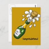 Herzlichen Glückwunsch Champagne Postcard Postkarte (Vorne/Hinten)