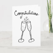 Herzlichen Glückwunsch Champagne Verlobung Sketch  Karte (Vorderseite)