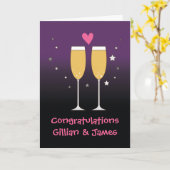 Herzlichen Glückwunsch Champagner Toast Karte (Gelbe Blume)